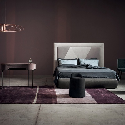 意大利BAXTER品牌 现代布艺双人床梳妆台