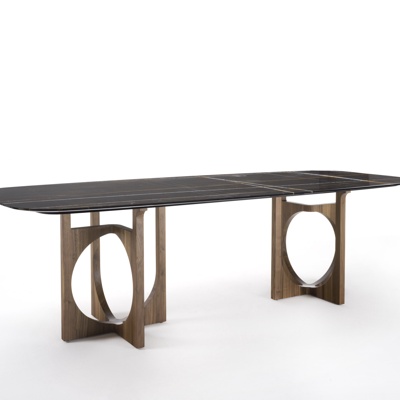 意大利DURAME品牌 现代实木大理石餐桌