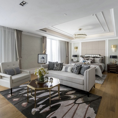 方黄建筑设计 现代卧室主人房