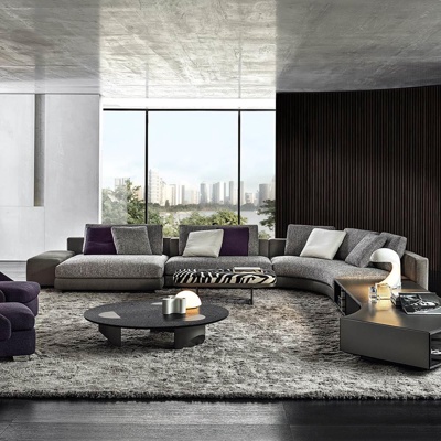意大利Minotti品牌 现代布艺转角沙发组合