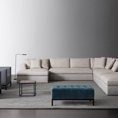 意大利Meridiani 现代布艺转角沙发组合