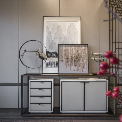 INHOUSE设计 新中式端景柜