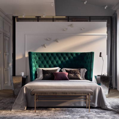 Dima Karma设计 现代布艺双人床