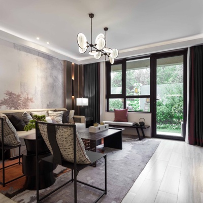 几何空间设计 新中式客厅