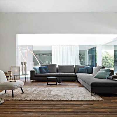 意大利Molteni&C品牌  现代布艺转角沙发组合