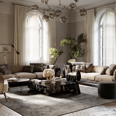 KSH design 现代布艺沙发组合