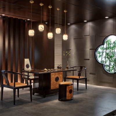 中式泡茶桌椅组合