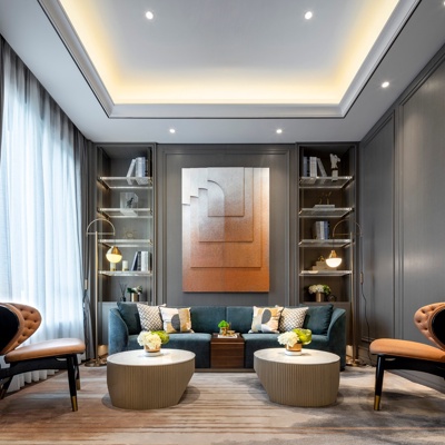 派尚设计 现代布艺沙发组合