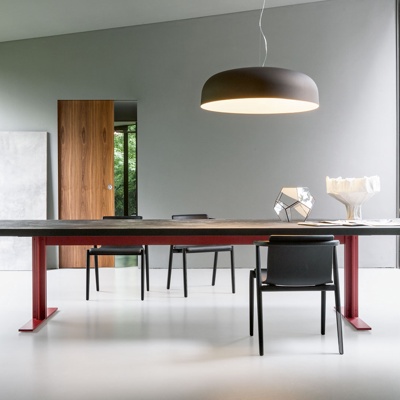 意大利LEMA品牌 现代长方形多人餐桌椅组合吊灯