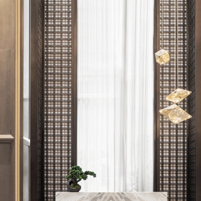 集艾设计 新中式大理石服务台