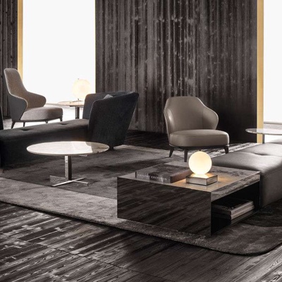 意大利Minotti品牌 现代皮革休闲沙发组合