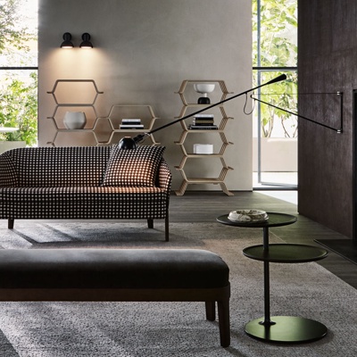 意大利Molteni&C品牌 现代沙发茶几组合落地灯