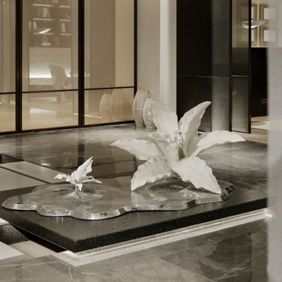 元禾大千设计 新中式人造花卉雕塑