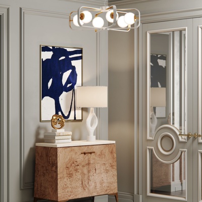 Dubrovka Apartment设计 美式实木玄关端景柜