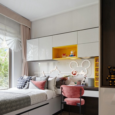 GNU金秋设计 现代榻榻米女孩房卧室