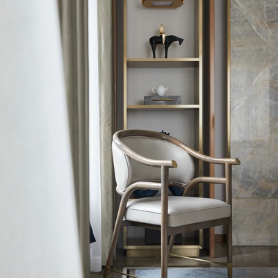 馥高设计 新中式实木单椅