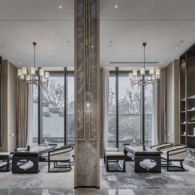 徐树仁设计 新中式售楼处洽谈区