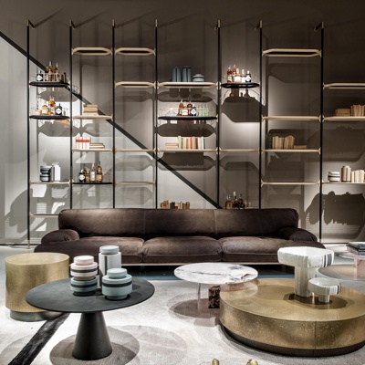 意大利Baxter品牌  现代沙发组合装饰架书架