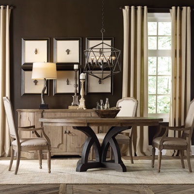 美国Hooker品牌 美式实木圆形餐桌椅