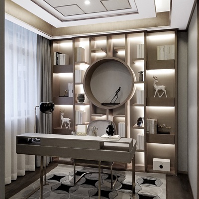 天鼓设计 新中式书房