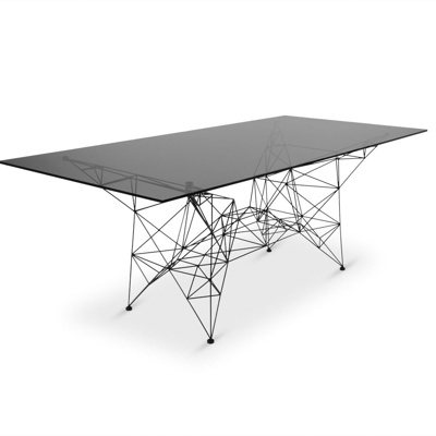 英国TOM DIXON品牌 现代黑色铁艺塔楼餐桌椅