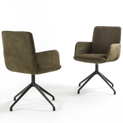 意大利Riva1920品牌 现代浅绿色绒布四角单椅