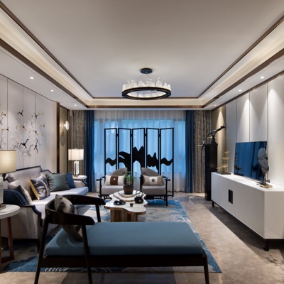 伊派设计 新中式客厅
