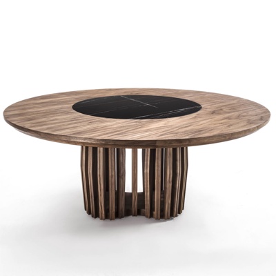 意大利Riva1920品牌 现代圆形原木大理石餐桌