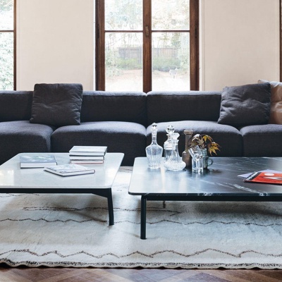 意大利Cassina品牌  现代布艺沙发茶几组合