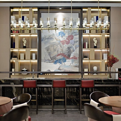 美致空间 新中式大理石水吧台