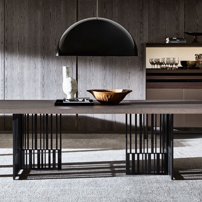 意大利Molteni&C品牌  现代餐桌椅吊灯组合