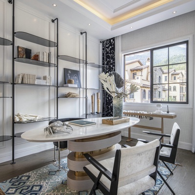 库玛设计 现代轻奢书房