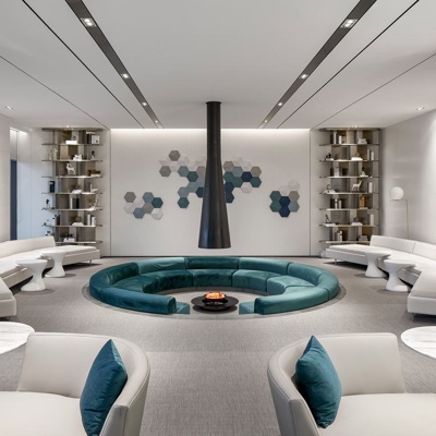 大观自成设计 现代售楼处休息区