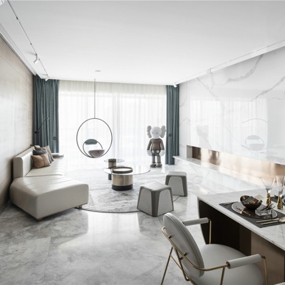 孙文设计 现代客厅餐厅