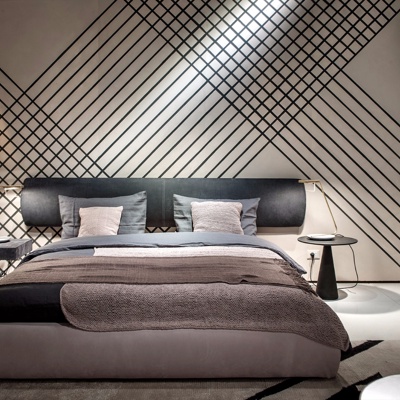 意大利Baxter品牌  现代布艺双人床