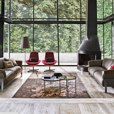 意大利Calligaris品牌 现代客厅皮革沙发组合