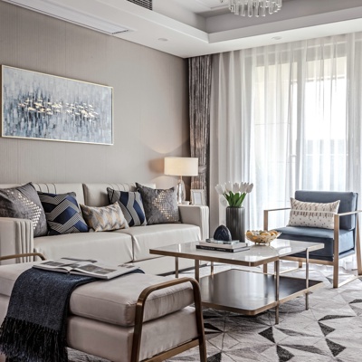 美致家居设计 现代皮革沙发组合