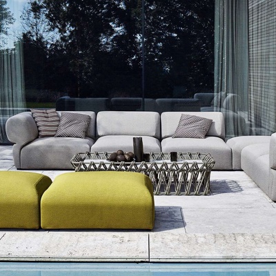 意大利B&BItalia品牌 现代户外转角沙发茶几
