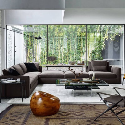 意大利B&BItalia品牌 现代转角沙发茶几摆件