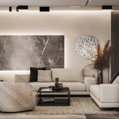 Elena Kisenko设计 现代布艺沙发组合