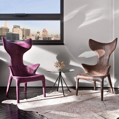 意大利Driade品牌 现代皮革靠背沙发椅