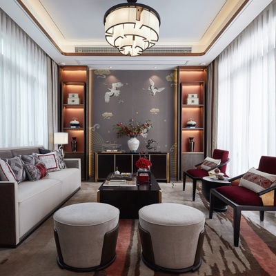 美致家居设计 新中式客厅