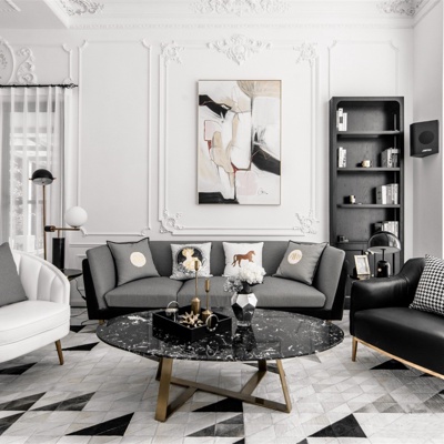 杨滨僮设计 法式轻奢皮革沙发组合