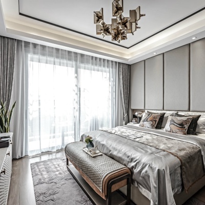 枫桥软装 现代轻奢卧室主人房