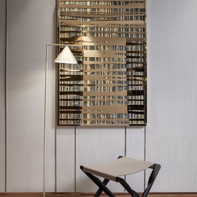 新中式落地灯 凳子组合