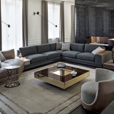 意大利LONGHI品牌  现代客厅沙发组合