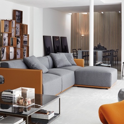 意大利Meridiani 现代转角沙发餐桌椅