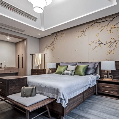 CCP杭州摄影 新中式卧室主人房