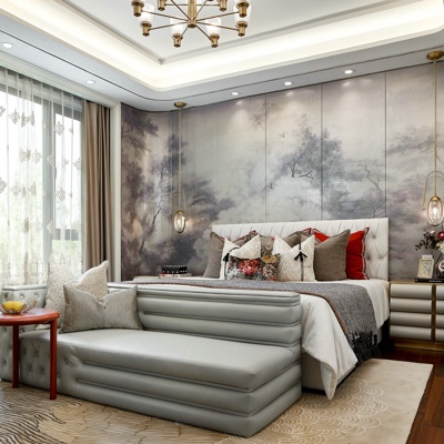 纳沃设计 法式混搭轻奢卧室主人房