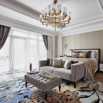 奇恩设计 美式卧室主人房